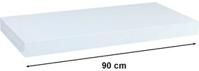 Raft de perete Stilist Volato, 90 cm, alb lucios