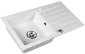 Sapho - Chiuvetă de bucătărie 78 x 44 cm, din granit, alb