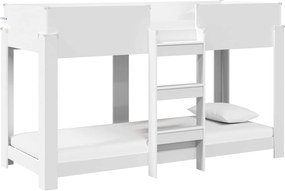 vidaXL Pat Etajat pentru Copii Alb 75 x 190 cm Lemn compozit