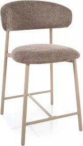 Scaun bar ELTON H-2, bej/cașmir, stofă/metal, 43x45x91 cm