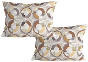 Set de 2 huse decorative de perna din microfibra CIRELLO 50x70 cm, maro-gri