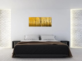 Tablou cu pădure în apus de soare (120x50 cm)