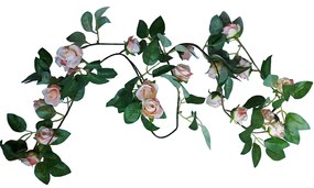 Ghirlanda cu trandafiri roz-piersica artificiali, Rose, 180cm
