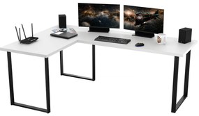 Masă PC de colț Vintid (Alb + Negru). 1054975