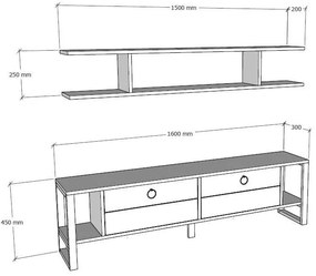 Mobilier living Menile 3 (stejar zafir) . 1095560