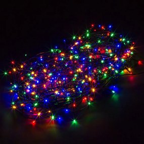 Lumini de Crăciun 10 m, 100 LED-uri, colorat, cablu verde