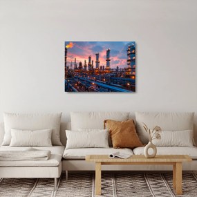 Tablou pe sticlă - Instalație industrială (70x50 cm)