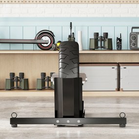 HOMCOM Suport Blocator Roată Moto cu Suport Reglabil, Capacitate de 816,5 kg,  Ø34-84 cm, Negru | Aosom Romania