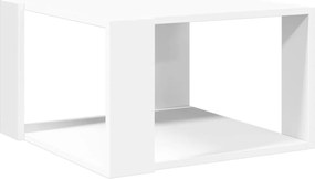 vidaXL Masă de cafea albă 51,5x51,5x30 cm, lemn stratificat