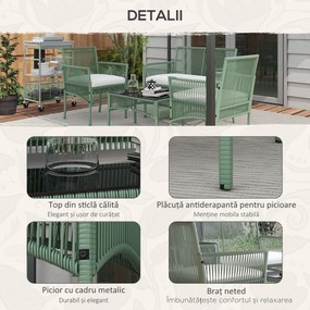 Outsunny Set de Mobilier pentru Curte, Verde Inchis