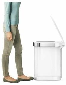 Simplehuman Coș de gunoi cu pedală Slim 45 l, alb