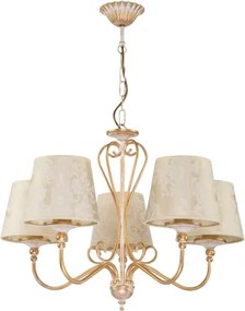 Brilagi - Lustru cu lanț SONIA 5xE27/15W/230V Ø 64 cm crem/patină