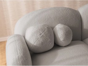 Colțar gri cu tapițerie din țesătură bouclé (cu colț pe partea stângă/cu șezlong) Orbit – Ropez