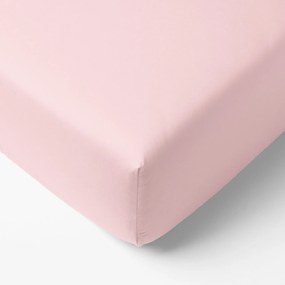 Goldea cearceaf de pat 100% bumbac cu elastic - roz pudră 90 x 200 cm