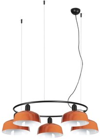 Lustra suspendata metal TATAWIN M 5L negru, orange