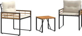 vidaXL Set de Mobilier pentru Exterior cu pernă 3 pcs Crem