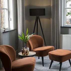 Lampa de podea moderna neagra cu abajur negru - Ilse