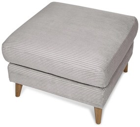 Taburet gri deschis cu tapițerie din catifea reiată Paris – Scandic