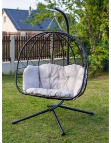 Happy Green Fotoliu suspendat din rattan Villa Big, 120 x 110 x 200 cm