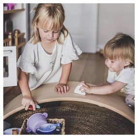 Placă de echilibru în culoare naturală din lemn de pin 80x30x18 cm Montessori – Meowbaby