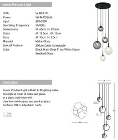 Lustra suspendata design decorativ Iris D-45cm