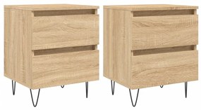 826883 vidaXL Noptiere, 2 buc., stejar sonoma, 40x35x50 cm, lemn compozit