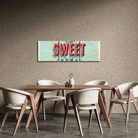 Tablou - Home sweet home (cu ceas) (90x30 cm)