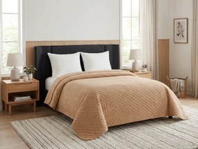 Cuvertura de pat din catifea ASTRALIA, bej inchis Dimensiune: 170 x 210 cm