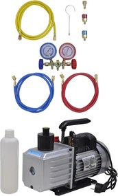 vidaXL Pompă de vid cu set manometru cu 2 căi pentru aer condiționat