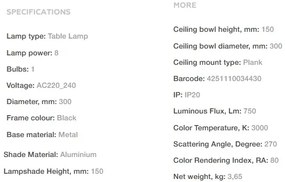 Veioza, Lampa de masa LED design modern Ray negru