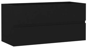 804756 vidaXL Dulap de chiuvetă, negru, 90x38,5x45 cm, PAL