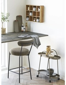 Taburet de bar Badalona, taburet, maro, picioare negre