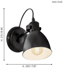 Aplică Eglo 49468 PRIDDY 1xE27/40W/230V