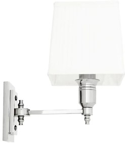 Aplica de perete moderna LUX, finisaj nickel cu abajur alb, Lexington Single 108634 HZ