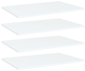 vidaXL Plăci bibliotecă, 4 buc., alb, 60 x 40 x 1,5 cm, PAL