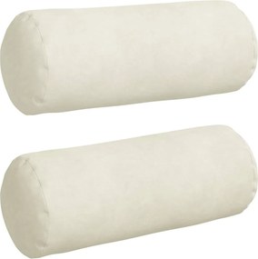 vidaXL Perne Bolster 2 pcs Crem Ø 15 x 40 cm Țesătură din corduroy