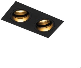Spot integrat pătrat negru reglabil cu 2 lumini - Chuck