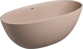 Cada freestanding Omnires Shell M+ compozit bej dune mat 160x75 cm cu preaplin
