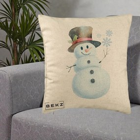 Perna Decorativa Om de Zapada cu Joben si Vasc, 40x40 cm, Bej, Husa Detasabila, Perna Inclusa, BEKZ®