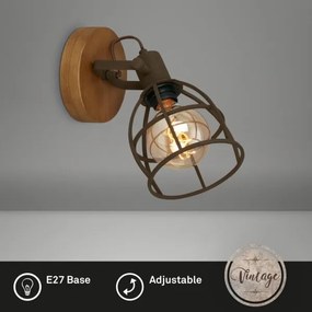 Spot de perete Briloner 2670-014 RETRO 1xE14/25W/230V maro