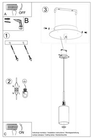 Lustră pe cablu OTTO 1xE27/60W/230V d. 15 cm neagră Sollux SL.0742
