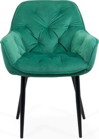 RESIGILAT - Scaun de dining din catifea BUC 257 verde