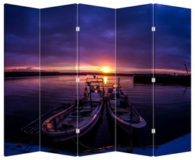 Paravan - Bărci pescărești în port (210x170 cm)