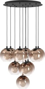 Eglo 901926 - Candelabru suspendat pe cablu ARISCANI 10xE27/60W/230V negru/bej/fumuriu