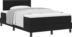 vidaXL Pat cu arcuri cu saltea Negru 120 x 200 cm țesătură