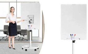 Tabla flipchart magnetica, pe roti, din sticla, 70x100 cm