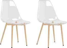 vidaXL Scaune de bucătărie, 2 buc., transparent, PET