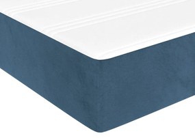 Saltea de pat cu arcuri, albastru inchis, 140x190x20 cm catifea Albastru inchis, 140 x 190 cm