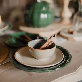 Farfurie de desert Gardena din ceramica crem 20 cm