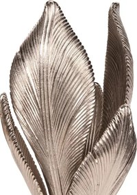Picior de lampă de masă din aluminiu, argintiu, în formă de boboc cu petale în relief, 58 x 23 cm, „Céleste”